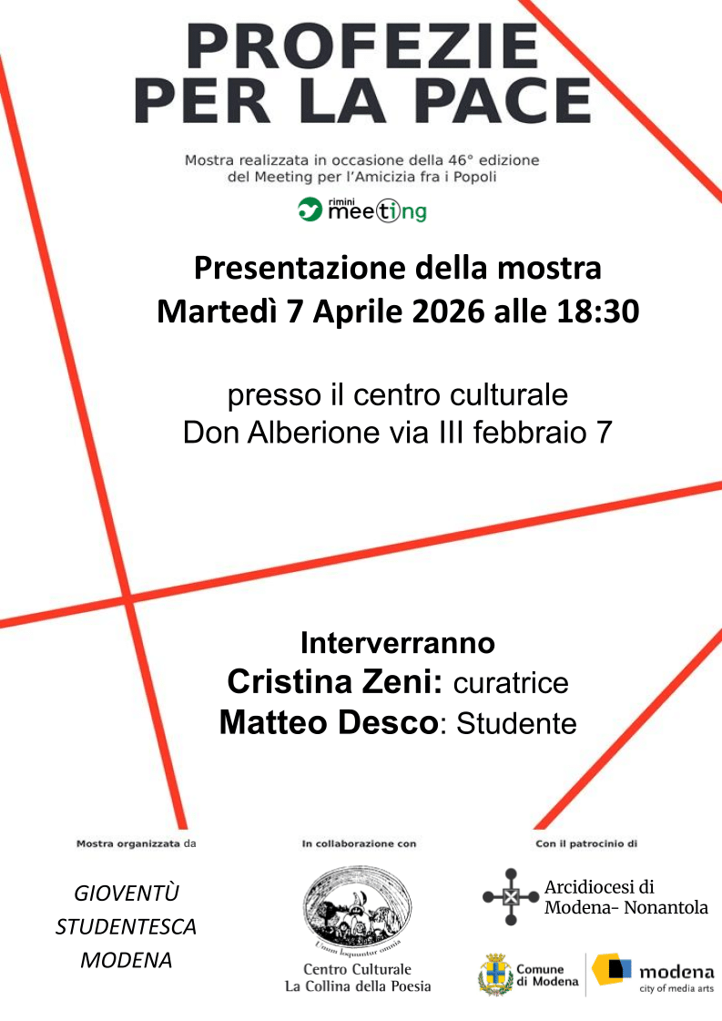 Featured image for “Modena: Profezie per la pace. Mostra #meeting25”