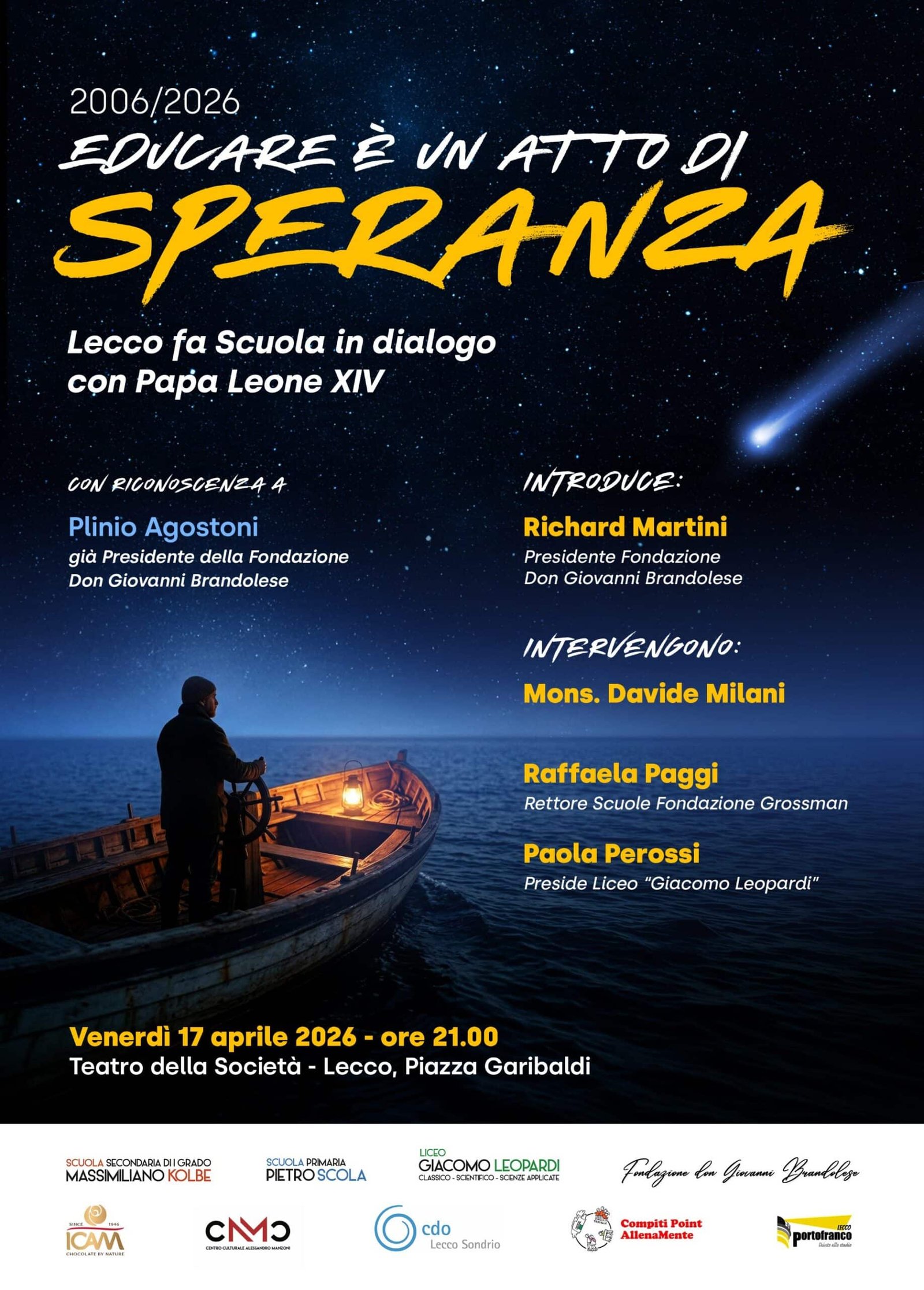 Featured image for “Lecco: Educare è un atto di speranza. Lecco fa scuola in dialogo con Papa Leone XIV”