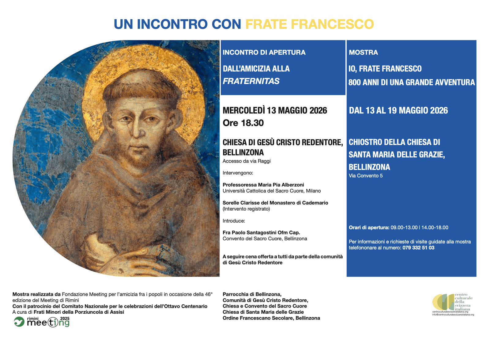 Featured image for “Bellinzona: Io, Frate Francesco. 800 anni di una grande avventura”