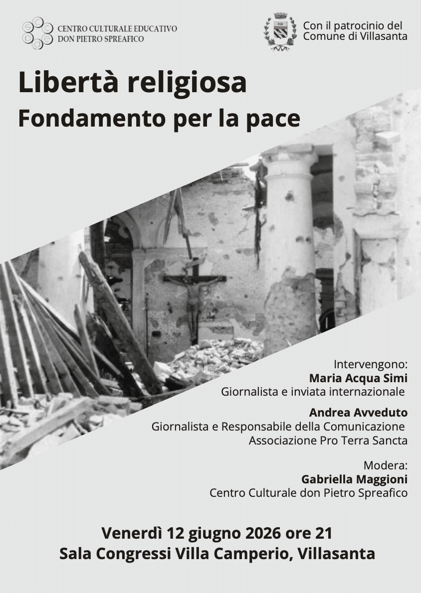 Featured image for “Villasanta (Mb): Libertà religiosa Fondamento per la pace”