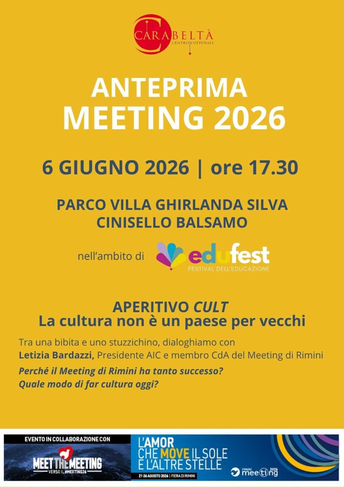 Featured image for “Cinisello Bl. (Mi): Anteprima Meeting 2026. La cultura non è un paese per vecchi”
