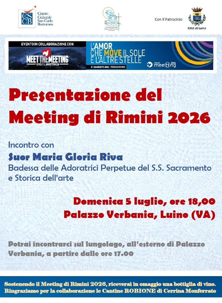 Featured image for “Luino (VA): Presentazione del Meeting di Rimini 2026. Meet the Meeting”