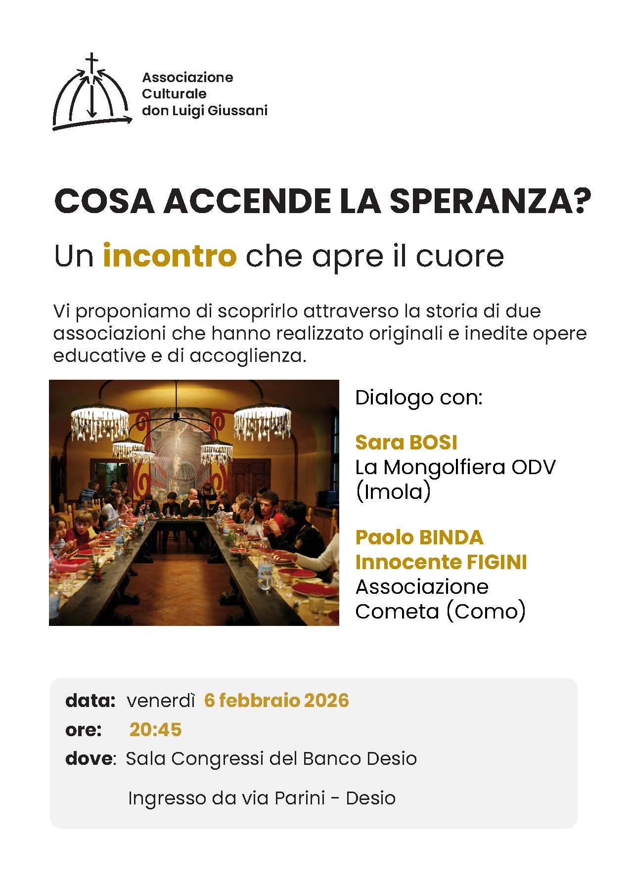 Featured image for “Desio (MB): Cosa accende la speranza? Un incontro che apre il cuore”