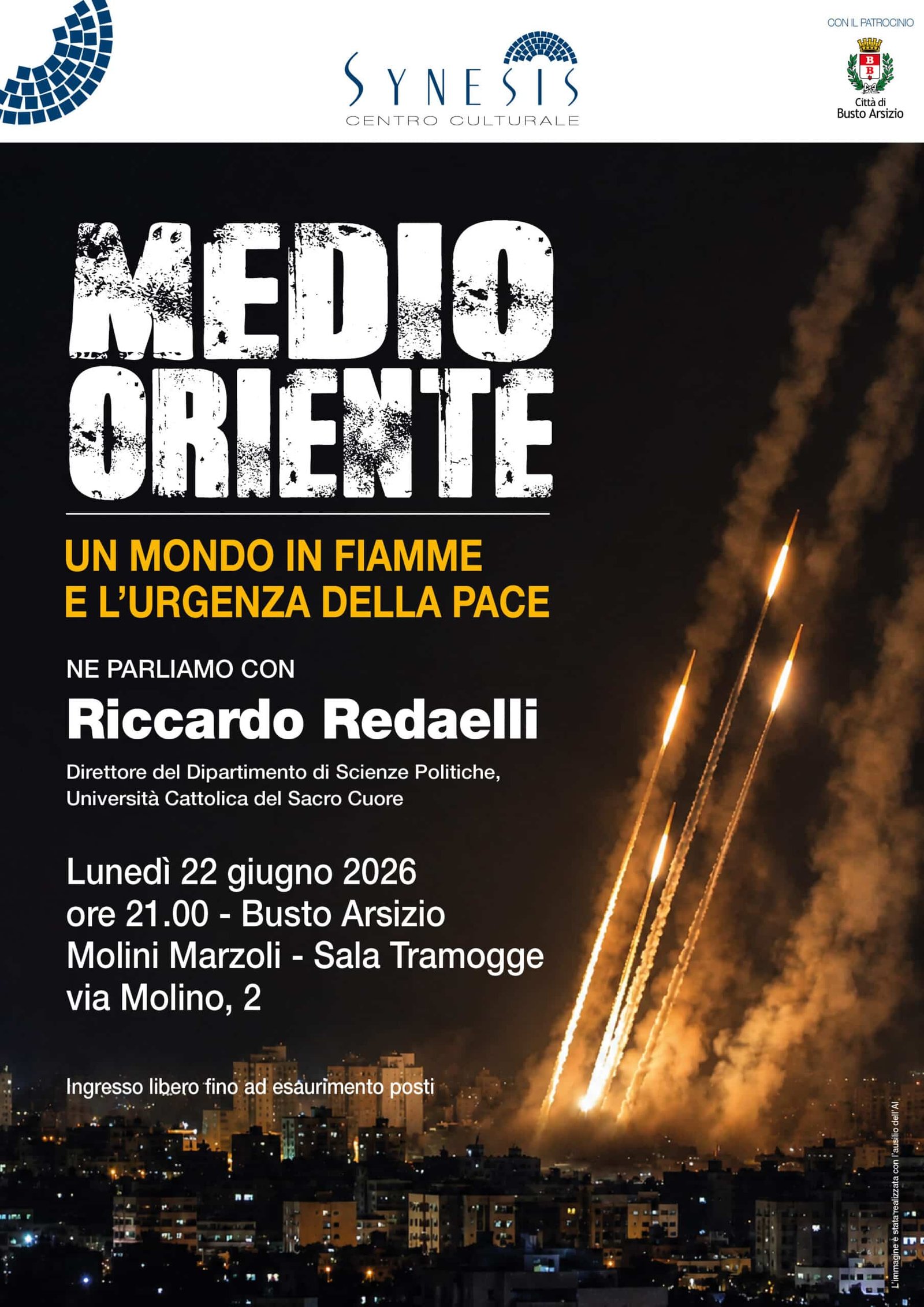 Featured image for “Busto Arsizio: Medio Oriente. Un mondo in fiamme e l’urgenza della pace”