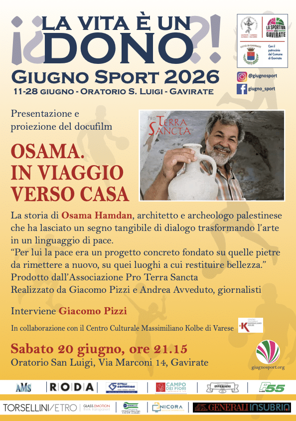 Featured image for “Varese: “La vita è un dono?!” Osama. In viaggio verso casa. Giugno Sport 2026”