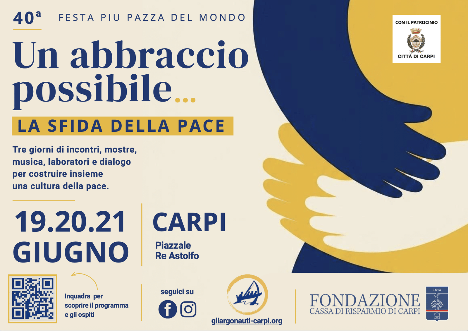 Featured image for “Carpi (MO): Un abbraccio possibile… la sfida della pace”