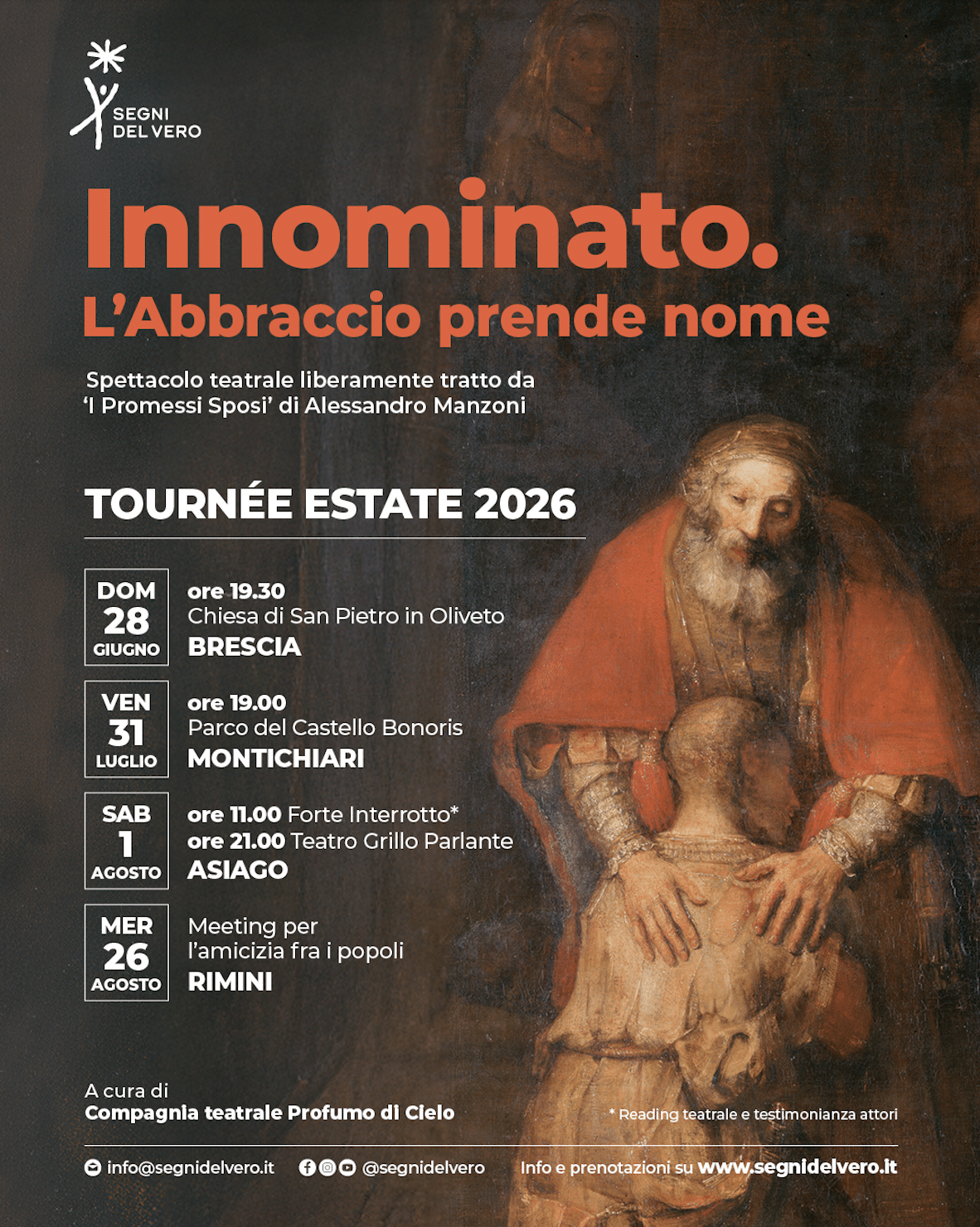 Featured image for “Asiago (Vi): Innominato. L’ Abbraccio prende nome. Spettacolo teatrale”