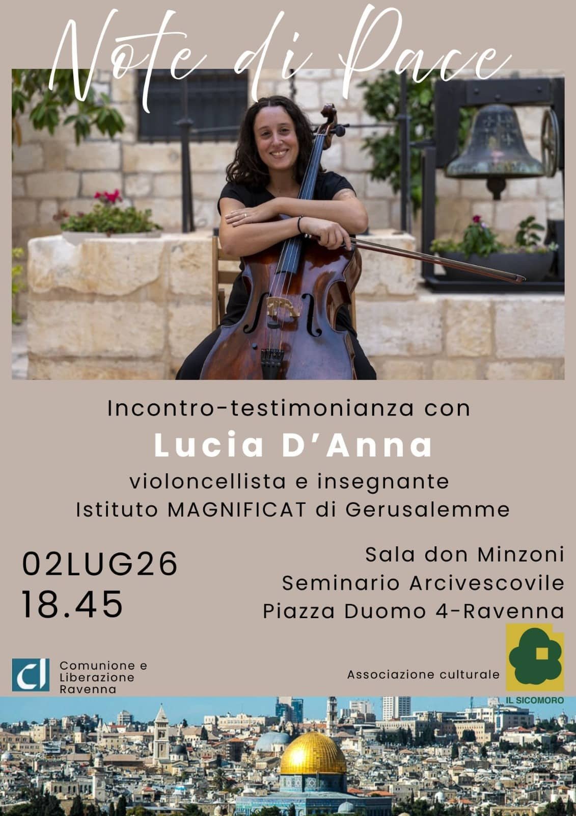 Featured image for “Ravenna: Testimonianza di Lucia D’Anna, Gerusalemme raccontata dall’interno”