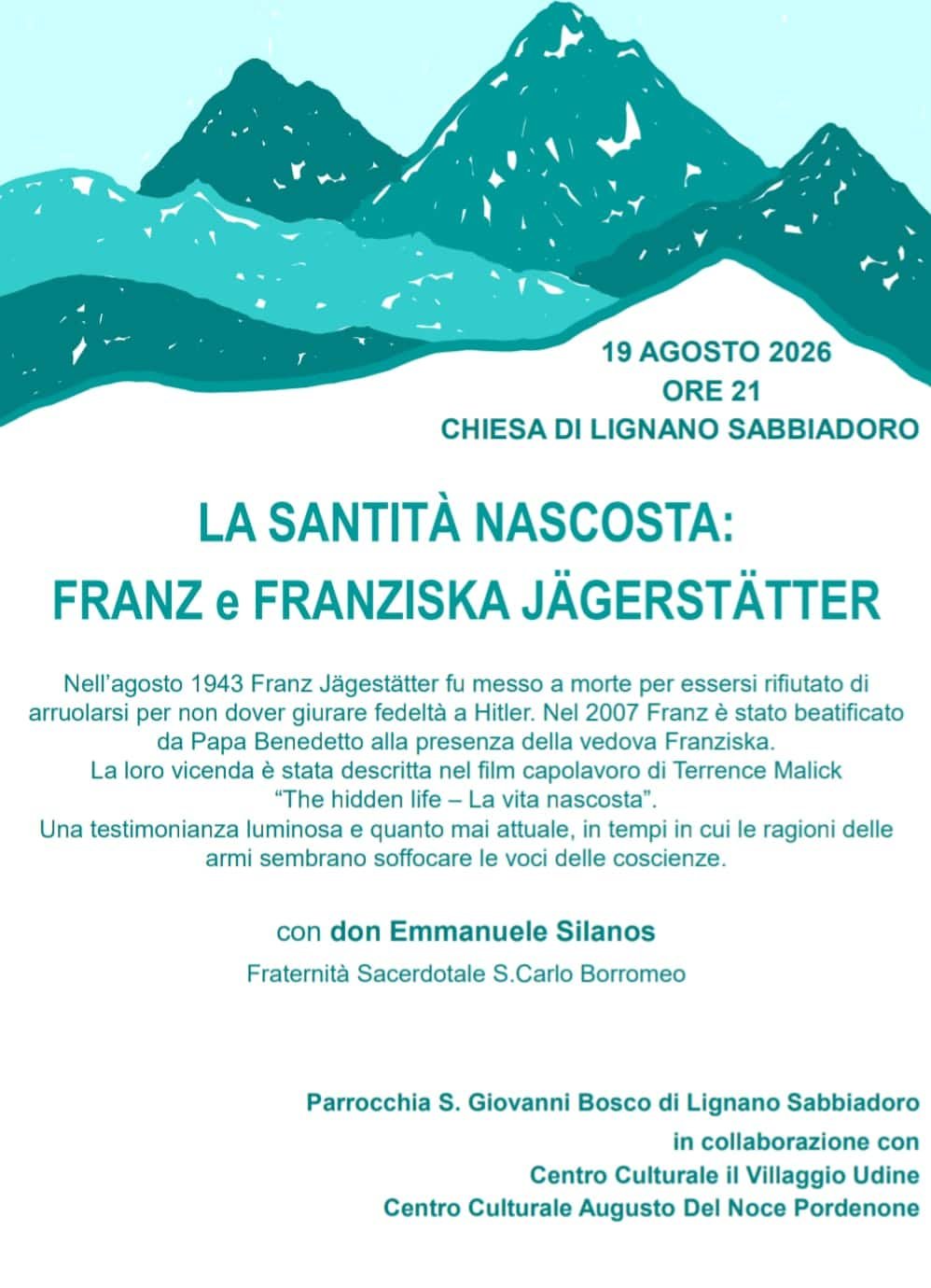 Featured image for “Lignano Sabbiadoro (UD): La santità nascosta, Franz e Franziska Jägestätter”