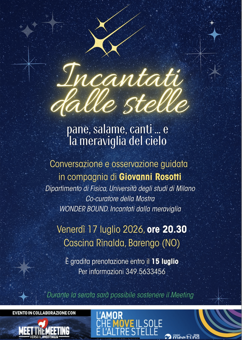 Featured image for “Barengo (NO): Incantati dalle Stelle. Meet the Meeting 2026”