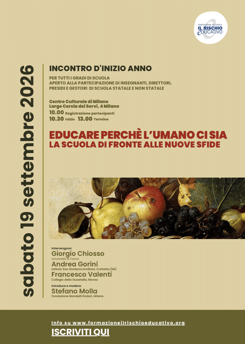 Featured image for “Milano: Educare perché l’umano ci sia. La scuola di fronte alle nuove sfide”