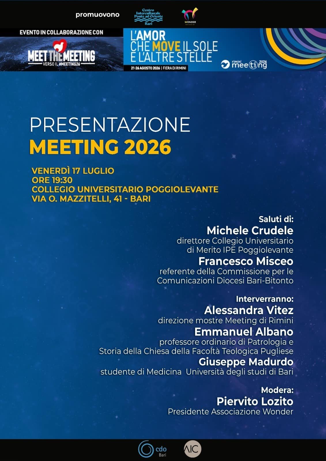 Featured image for “Bari: Presentazione Meeting di Rimini 2026”