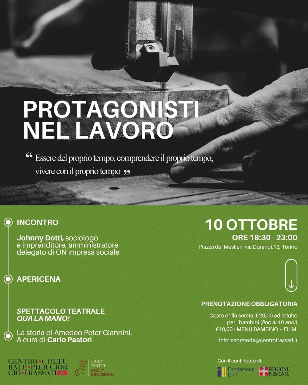 Featured image for “Torino: Protagonisti nel lavoro.”Essere del proprio tempo, comprendere il proprio tempo..””