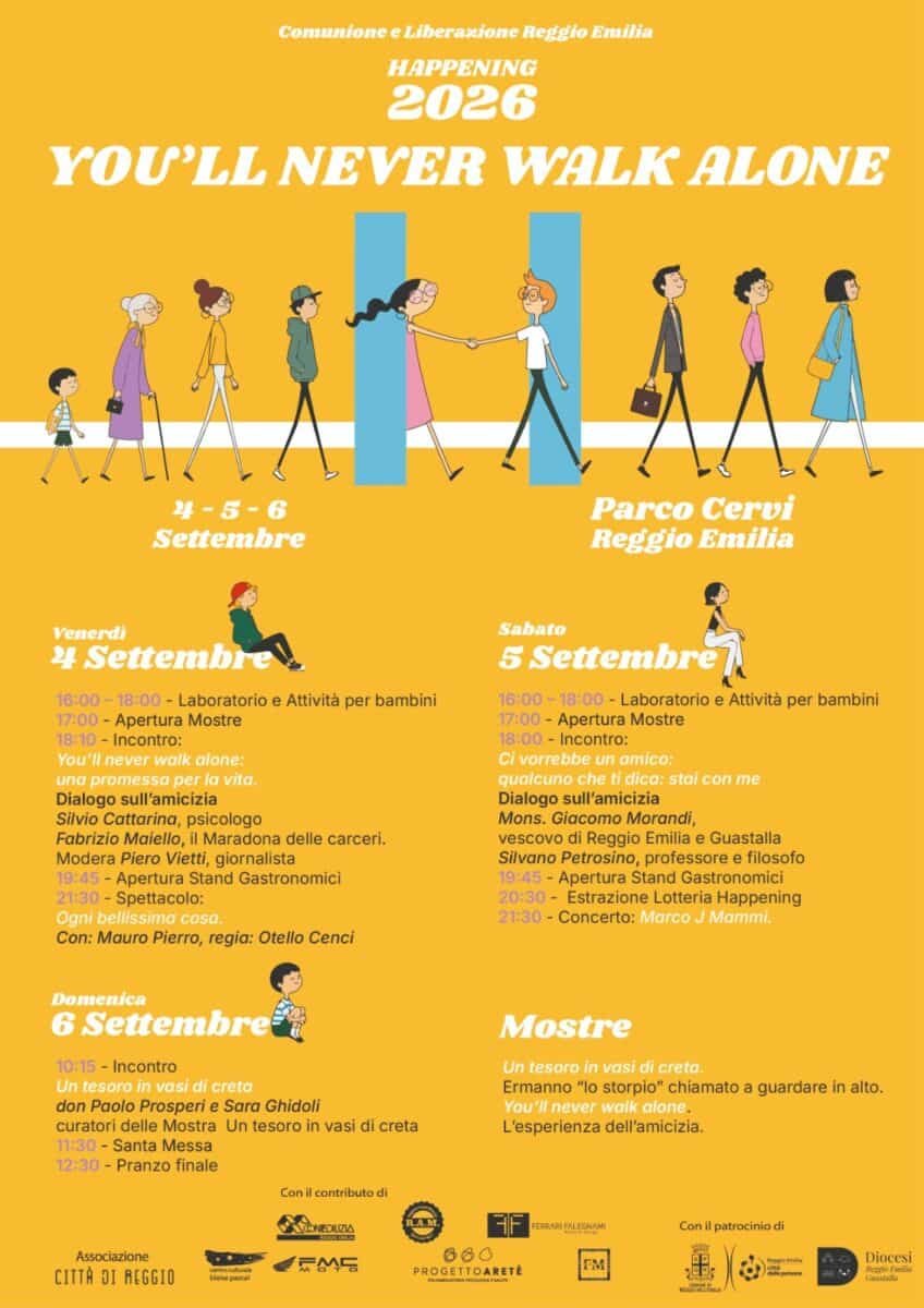 Featured image for “Reggio Emilia: Happening 2026. Dialogo sull’amicizia”
