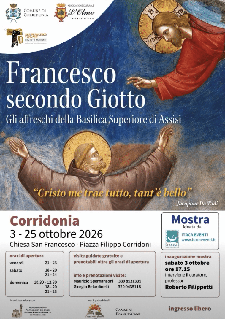 Featured image for “Corridonia (MC): Mostra “San Francesco secondo Giotto”, a cura di Roberto Filippetti”
