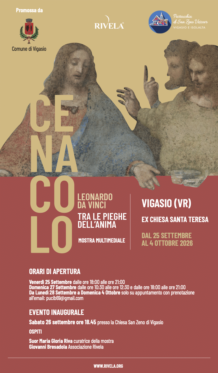Featured image for “Vigasio (VR): Cenacolo. Leonardo Da Vinci, tra le pieghe dell’anima”