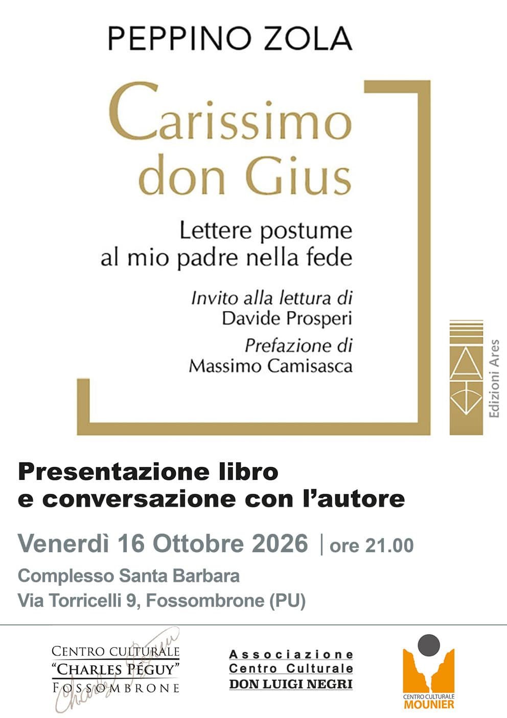 Featured image for “Fossombrone (PU): Presentazione del libro “Carissimo don Gius””