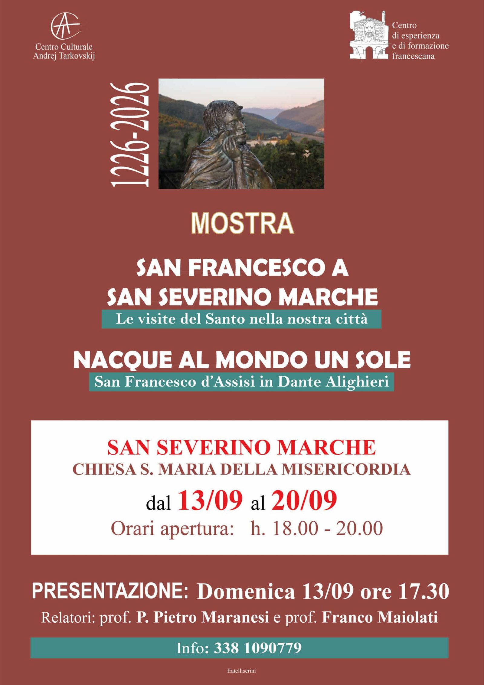 Featured image for “San Severino Marche: Mostra su San Francesco. Nacque al mondo un sole”