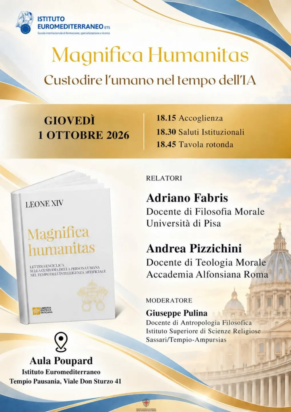 Featured image for “Tempio Pausania (OT): Magnifica Humanitas. Custodire l’umano nel tempo dell’AI”