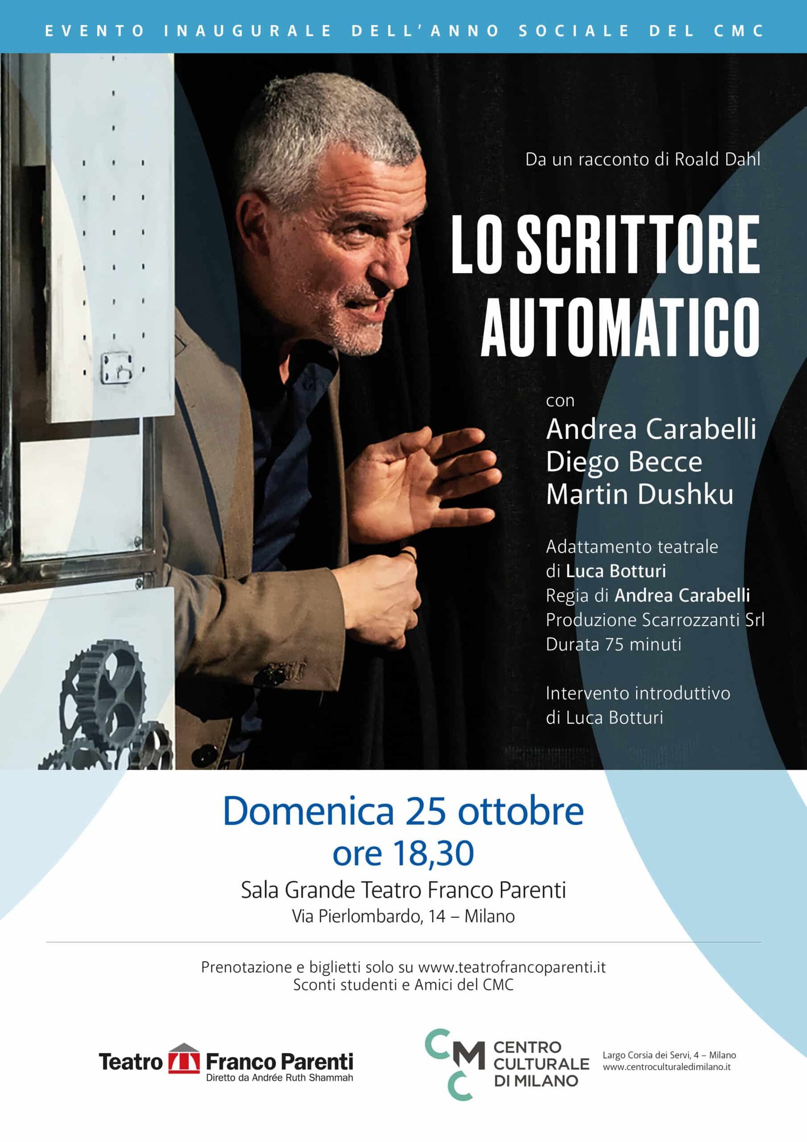 Featured image for “Milano: Lo scrittore automatico, evento inaugurale del CMC”